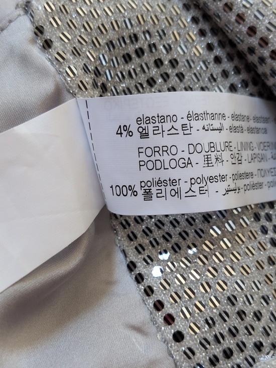 Zara Silver Sequin Cape Blazer S - Picture 14 of 16